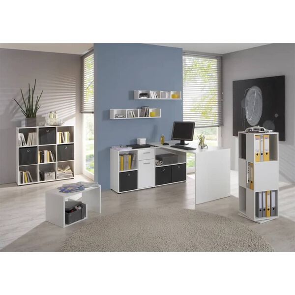 FMD Кафе маса 2-в-1 59,1x35,8x37,8 см бяла