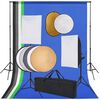 vidaXL Фотографски комплект за студио със софтбокс, фон и рефлектор