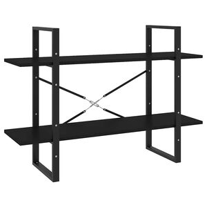 vidaXL 2-етажна библиотека, черна, 100x30x70 см, инженерно дърво