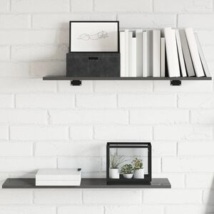 vidaXL Рафтове за етажерка, 8 бр, сив гланц, 80x20x1,5 см, ПДЧ