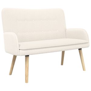 vidaXL Двуместна софа Кремаво 115 x 61 x 87 см Букле