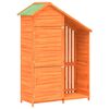 vidaXL Градинска барака за инструменти кафяв 120x53,5x170 см бор масив