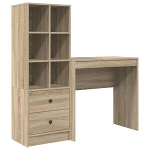 vidaXL Бюро Сонома дъб 125,5 x 40 x 127 см 2 бр.
