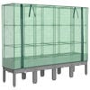 vidaXL Повдигнато легло с оранжерия калъф, ратанов вид, 160x40x140 см