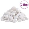 vidaXL Полирани камъчета 25 кг бели 2-5 см