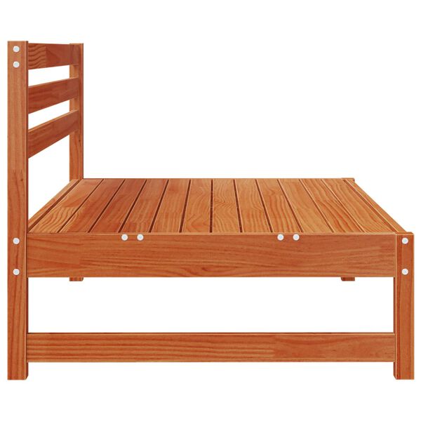 vidaXL Градинен среден диван Масивна боровина Восъчен Кафяв