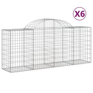 vidaXL Габионни кошници арка 6 бр 200x50x80/100 см поцинковано желязо