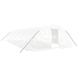vidaXL Оранжерия със стоманена рамка бяла 60 м&sup2; 12x5x2,3 м