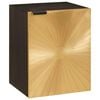 vidaXL Шкаф за баня с рафт с врата Черен и златен 38 x 33 x 48 см