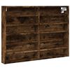 vidaXL Шкаф витрина, опушен дъб, 80x8,5x58 см, инженерно дърво