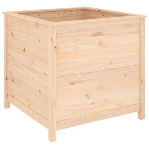 vidaXL Градински сандък, 82,5x82,5x78 см, масивна борова дървесина