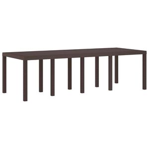 vidaXL Градинска маса Кафяво 250 x 100 x 73 см полиратан