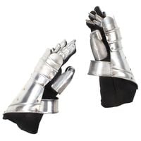 vidaXL Средновековни рицарски ръкавици реплика LARP сребристи стомана