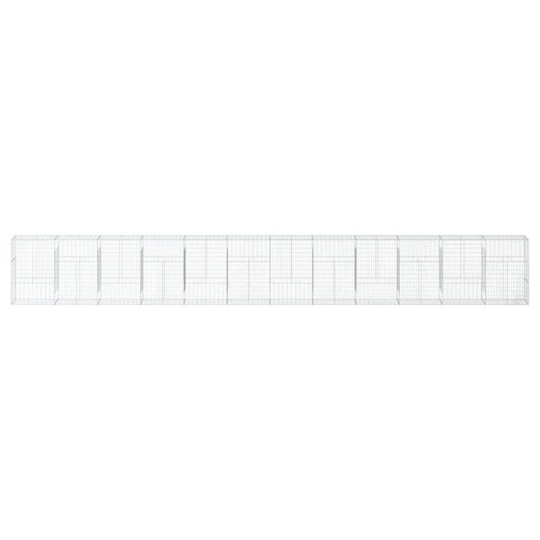 vidaXL Габионна кошница с покритие, 1200x50x150 см, поцинковано желязо