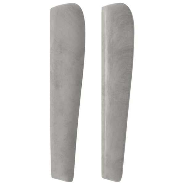 vidaXL Горна табла за легло с уши, светлосива,183x23x118/128 см,кадифе