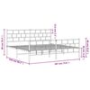 vidaXL Метална рамка за легло с горна и долна табла, бяла, 183x213 см