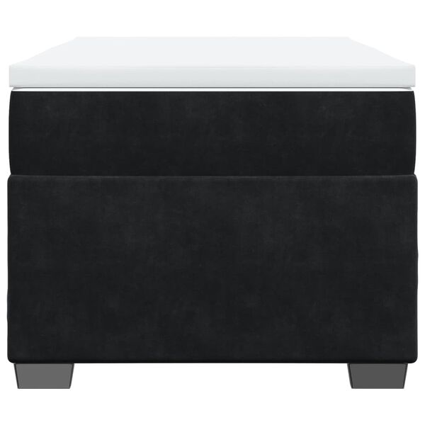 vidaXL Боксспринг легло с матрак, черно, 100x200 см, кадифе