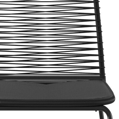 vidaXL Външни столове, 6 бр, полиратан, черни