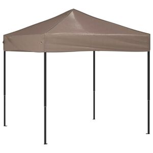 vidaXL Сгъваема парти палатка, таупе, 2x2 м