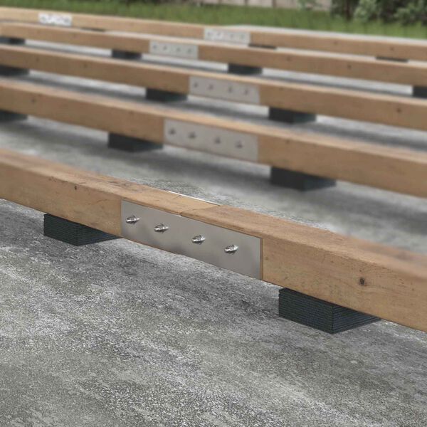 vidaXL Подложка от гумена гранулат Черен 9 x 9 x 0,3 см Каучук