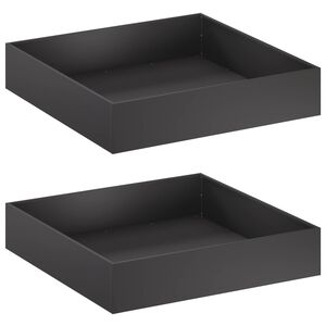 vidaXL Градинска саксия 2 бр. Черно 80 x 80 x 20 cm