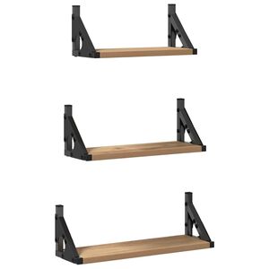 vidaXL Стенен рафт 3 бр. Димящ дъб 37 x 12 x 13 см