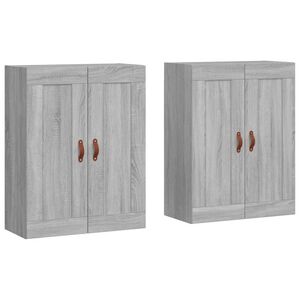 vidaXL Стенни шкафове, 2 бр, сив сонома, инженерно дърво