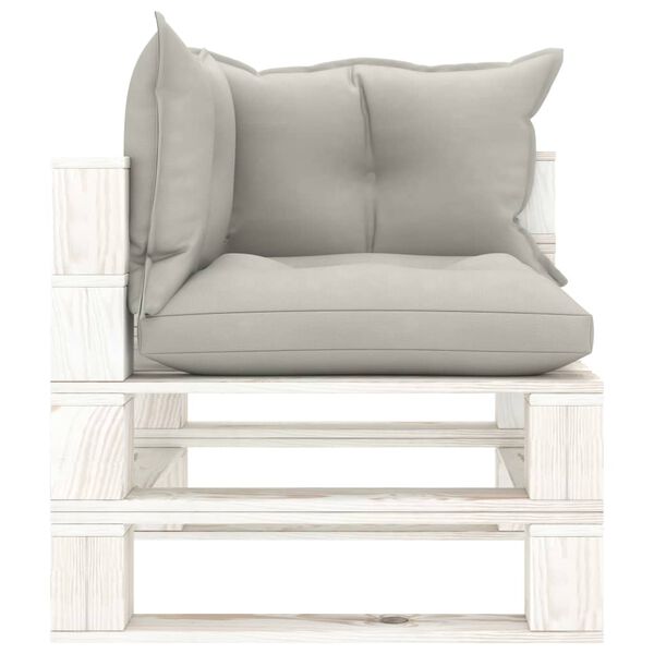 vidaXL Градински лаундж комплект, възглавници таупе, 5 части, дърво