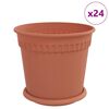 vidaXL Саксии за растения 24 pcs Червено тухла &Oslash; 19 x 16 см Пластмаса