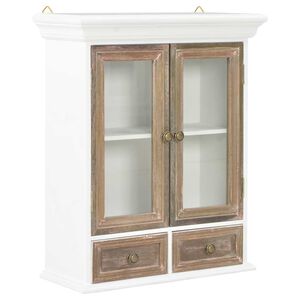 vidaXL Стенен шкаф, бял, 49x22x59 см, инженерно дърво