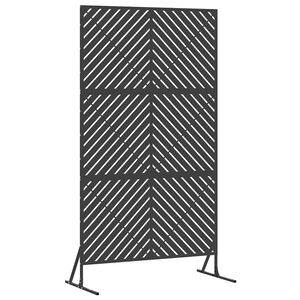 vidaXL Екран за уединение 100 x 50 x 180 см Стомана Черно