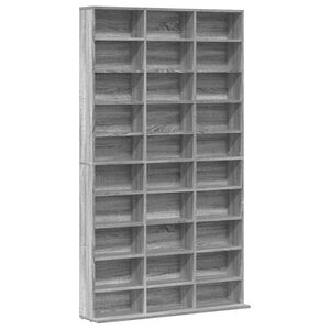 vidaXL Етажерка за дискове сив сонома 102x23x177,5 см инженерно дърво