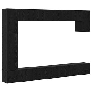 vidaXL Комплект ТВ шкаф 9 бр. 100 x 30 x 30 cm Черния дъб