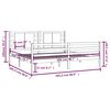 vidaXL Рамка за легло, сива, бор масив, 200х200 см