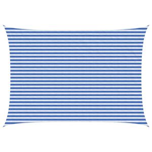 vidaXL Слънцезащитен плат 3,5 x 5 m HDPE Правоъгълна Синьо и бяло