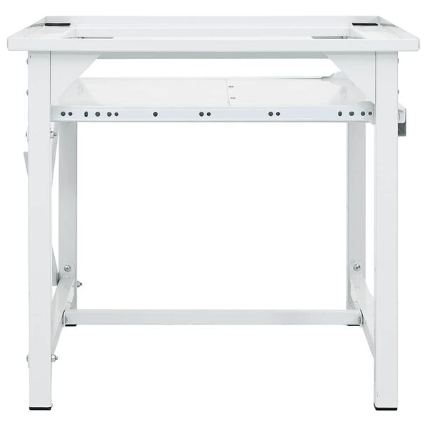 vidaXL Поставка за пералня с издърпващ се рафт, бяла