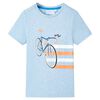 vidaXL Детска тениска, мек син меланж, 104