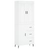 vidaXL Висок шкаф, бял, 69,5x34x180 см, инженерно дърво
