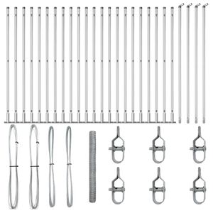 vidaXL Стълб за ограда. Сребристо