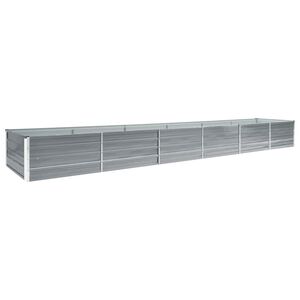 vidaXL Градинска висока леха поцинкована стомана 480x80x45 см сива