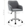 vidaXL Въртящи се трапезни столове, 2 бр, светлосиви, текстил