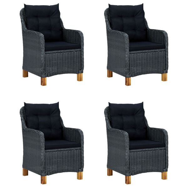 vidaXL Градински трапезен комплект, 5 части, тъмносив