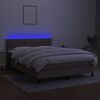 vidaXL Боксспринг легло с матрак и LED, таупе, 140x200 см, плат