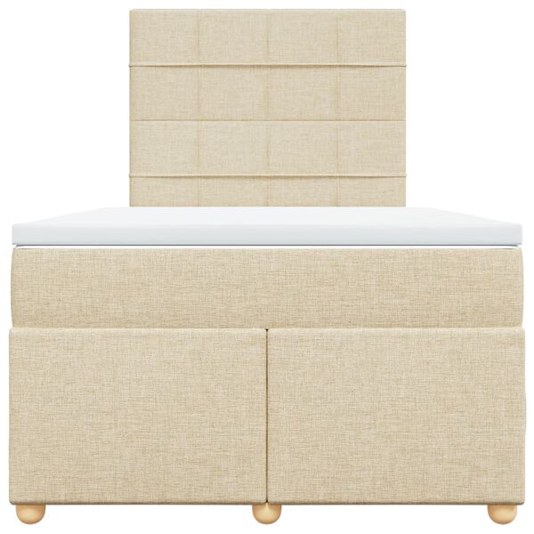 vidaXL Боксспринг легло с матрак, кремаво, 120x190 см, плат