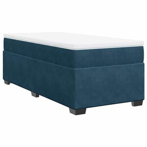 vidaXL Боксспринг легло с матрак, тъмносиньо, 80x200 см, кадифе