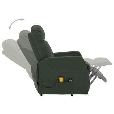 vidaXL Изправящ масажен стол, антрацит, изкуствена кожа