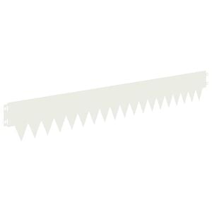 vidaXL Ограда за трева 50 pcs 103 х 15 см метал Бяло