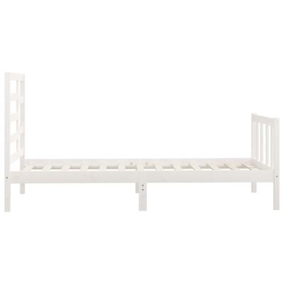 vidaXL Рамка за легло, бяла, бор масив, 100x200 см