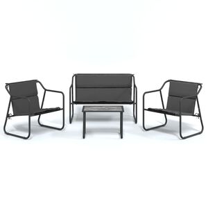 vidaXL Градински комплект от 4 части с възглавници антрацит стомана