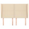 vidaXL Горна табла за легло с уши, кремава,147 x 23 x 118/128 см, плат